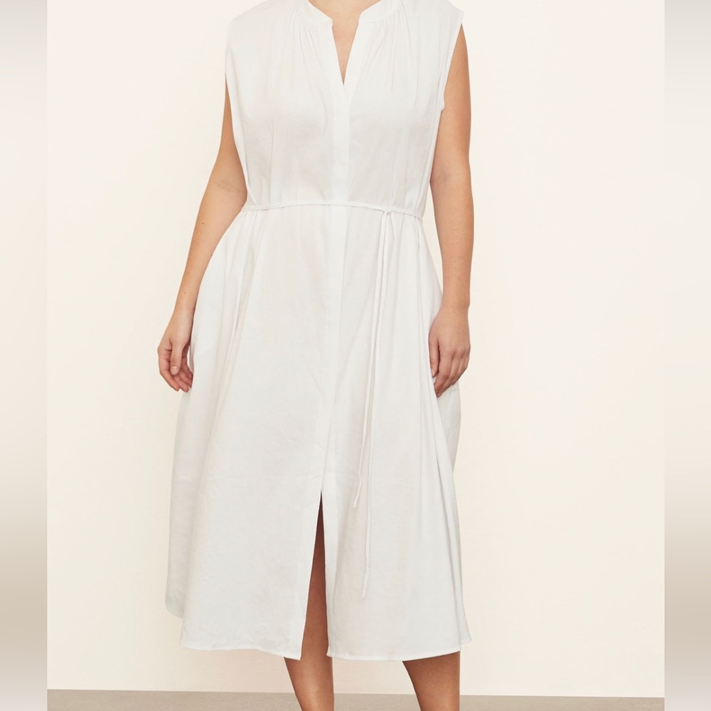 Vince white linen dress with pockets!